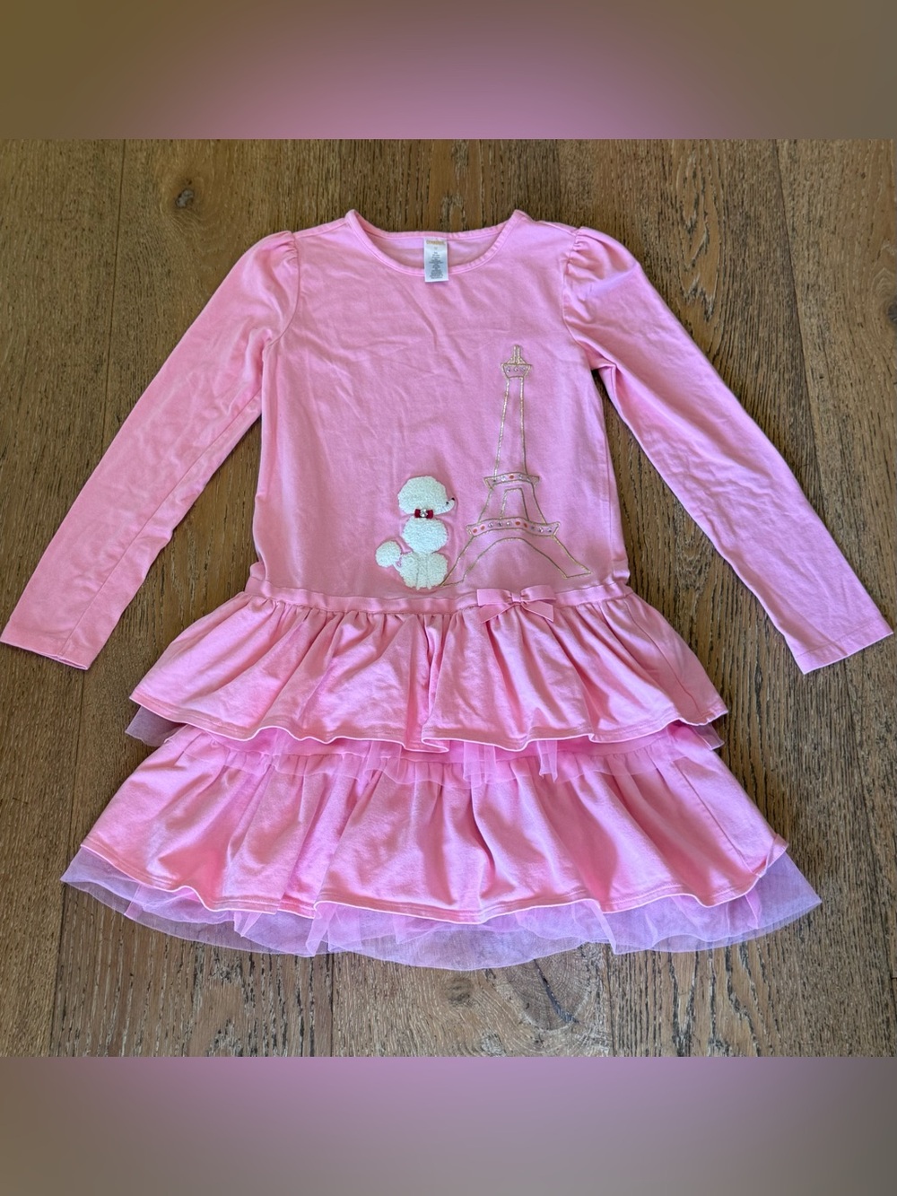 Gymboree Girls Pink Poodle Eiffel Tower Dress Size 12 Paris